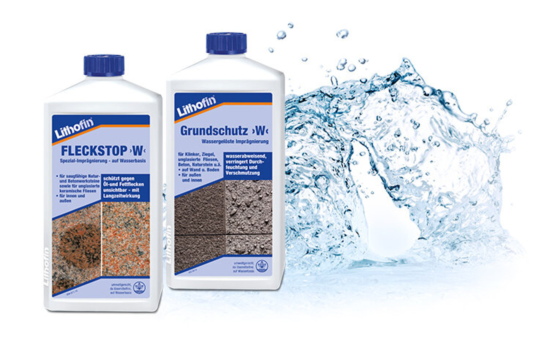 Lithofin KF Grundschutz und Fleckstop Flaschen