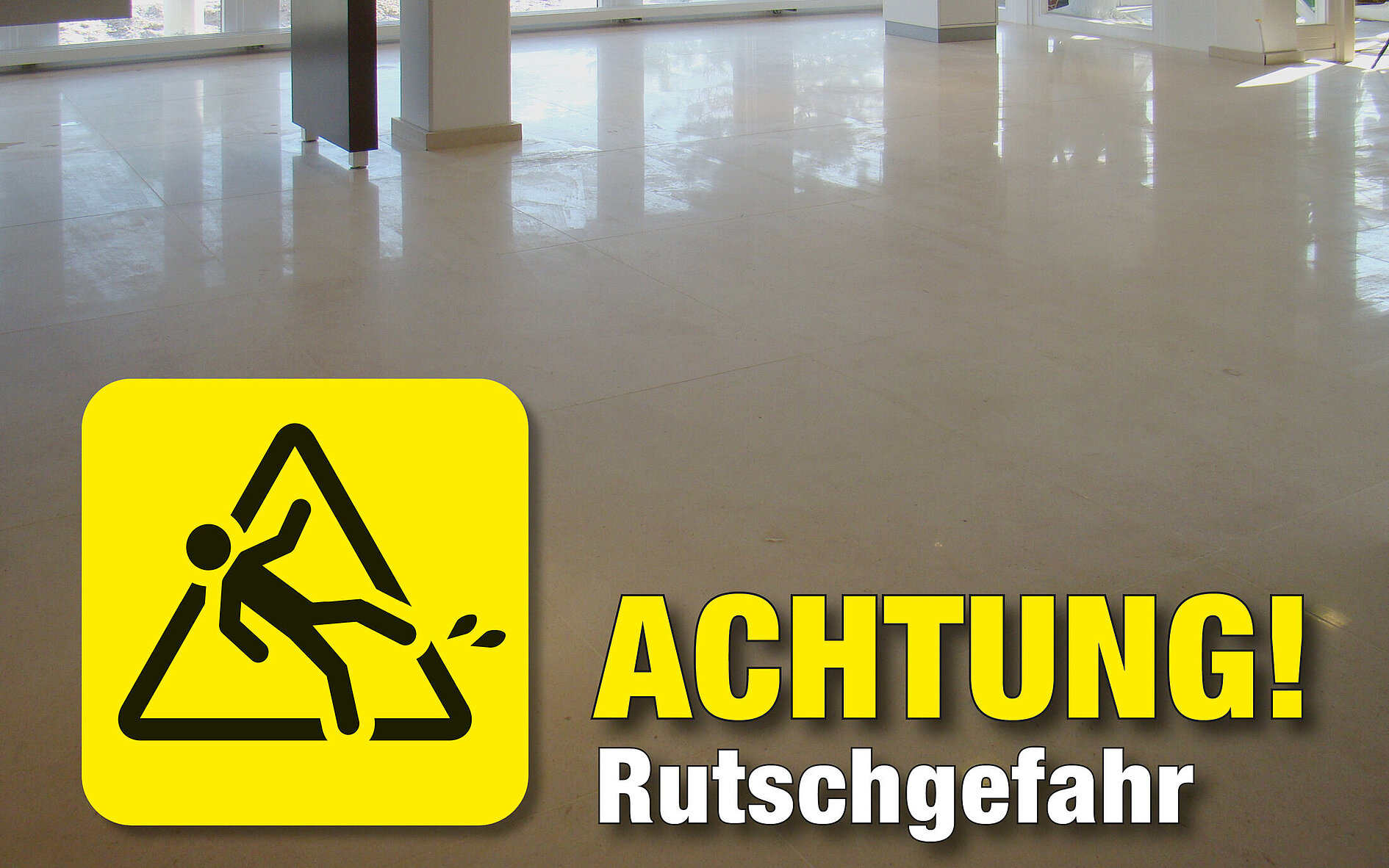 Rutschgefahr Warnhinweis