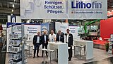 Lithofin Messeteam mit Geschäftsführer Garvin Stingel, Matthias Schneider, Alexander Mechtold, Rudi Groiss und Ulrich Hilsmann (v.r. nach l.)